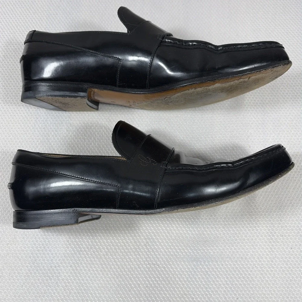 GUCCI Black Leather Slip On Loafers Mens EU‎ 41 / US 8 Italy